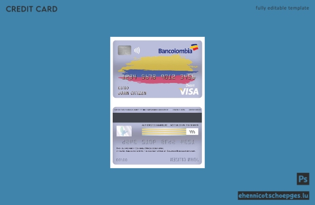 Beispielvorschau der Bancolombia Bank Visa Debitkarte
